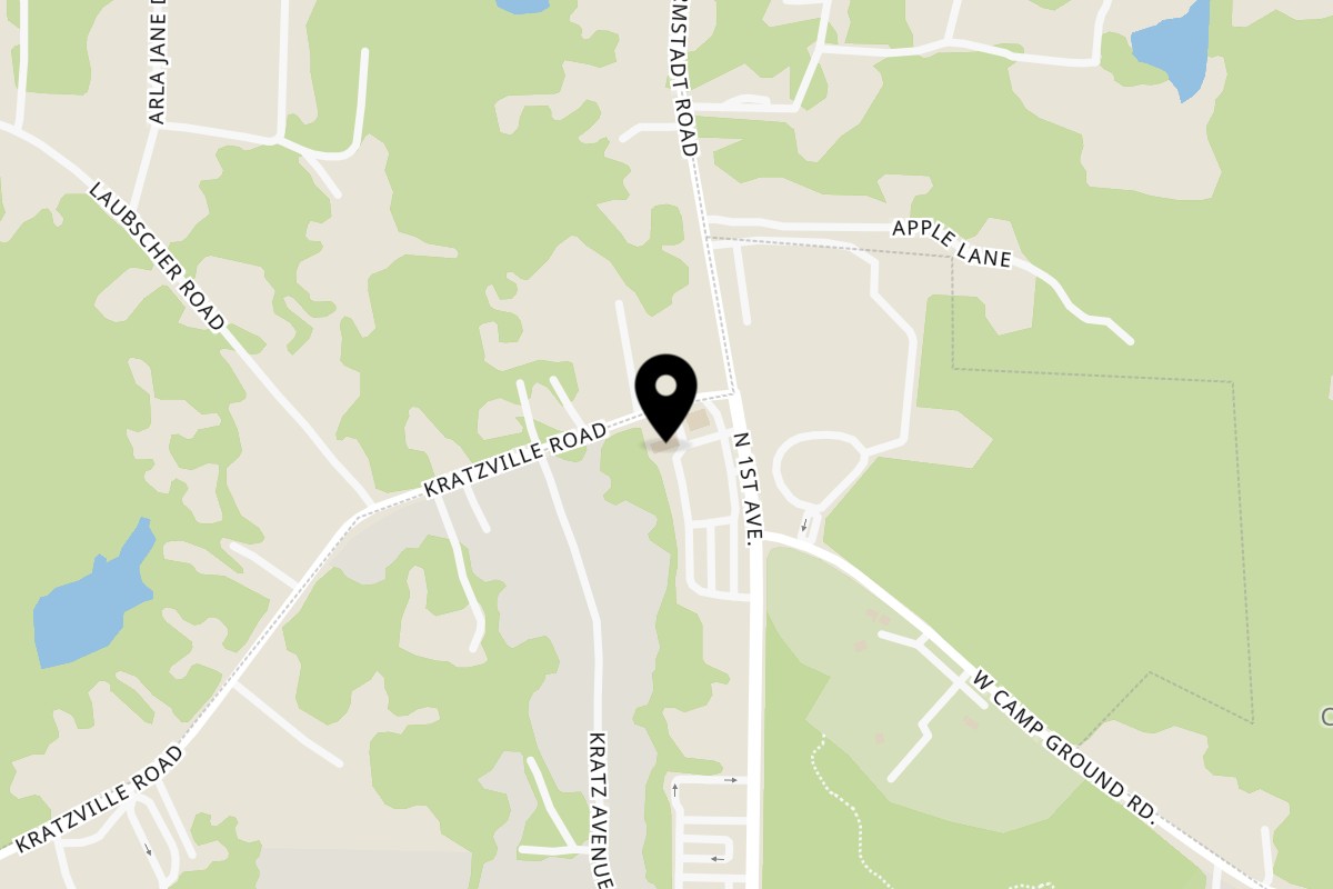 Map showing the location of Dontae's Highland Pizza Parlor on 6669 Kratzville Rd in Evansville